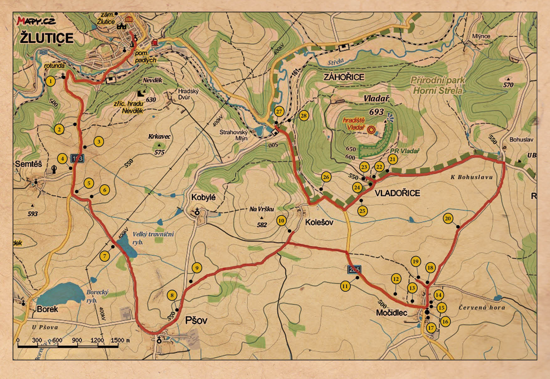 Mapa – Křížková cesta